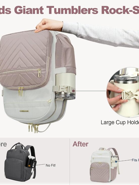 Vankean Women\'s Laptop Backpack - Stylish & Water-Resistant with Multiple Compar main image 6